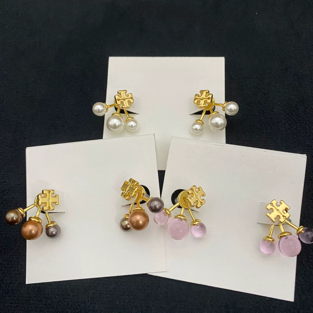 Tory Burch Pearl Inlay Detachable Metal Earrings